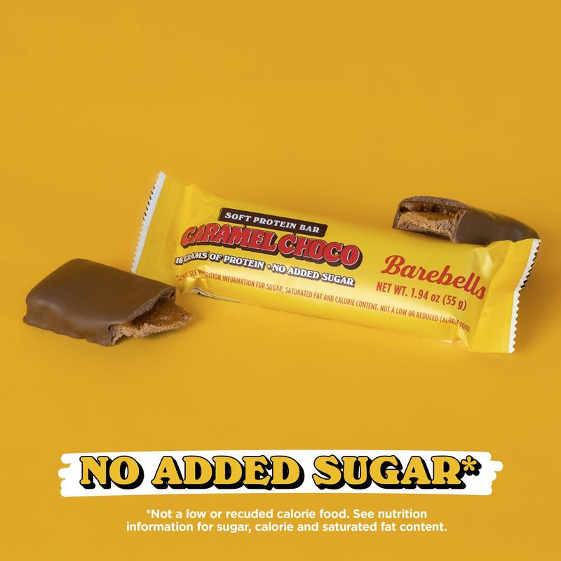 Barebells Soft Protein Bars Caramel Choco - 12 Count, 1.9Oz Bars - Protein Snacks with 16G of High Protein - Fluffy Chocolate Protein Bar with 2G of Total Sugars - Soft Protein Snack & Breakfast Bars