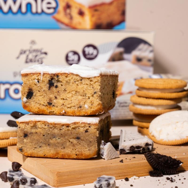 12 Pack - Cookie & Cream Blondie Prime Bites Protein Brownies - High Protein Snack