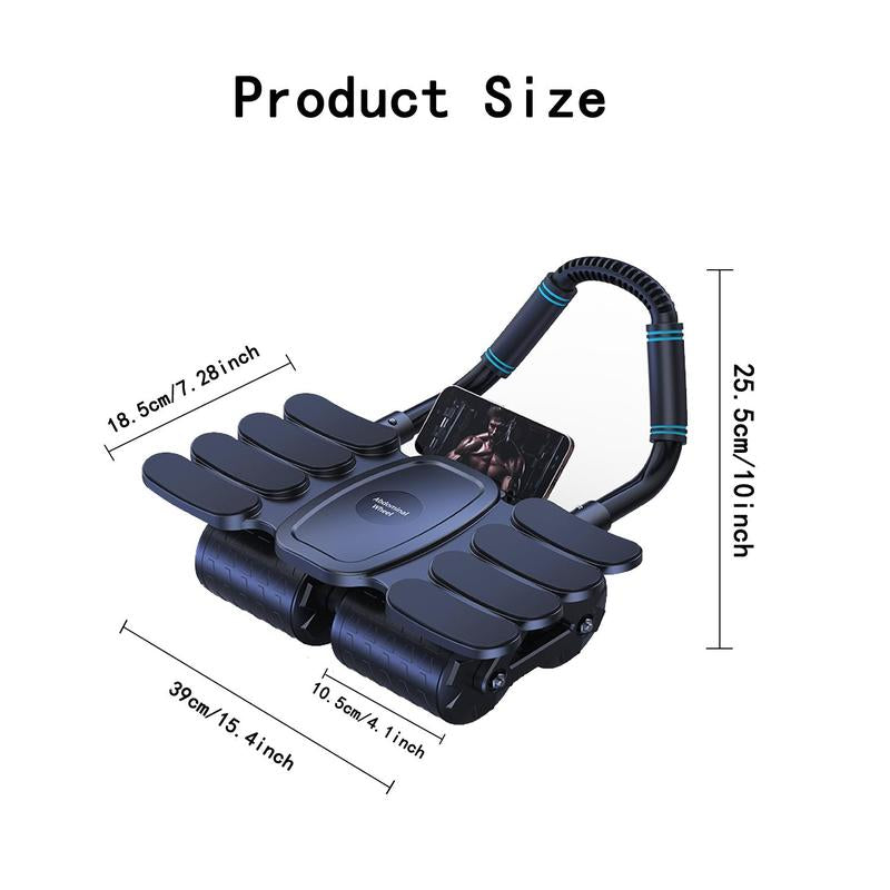 Abdominal Wheel Roller with Elbow Support, Automatic Rebound Abdominal Wheel Rollers with Four-Wheel Design, Home Gym Kit, Stomach Workout Equipment for Home Gym, Workout Equipment, Home Gym Equipment, Abs Workout Machine, Abdominal Training Equipment
