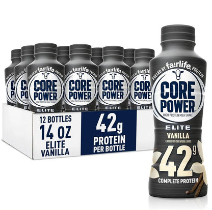 Fairlife Core Power Elite High Protein Shake, 42G Bottle, 14Oz, 12 Pack and Nutrition High Protein Shake 12 Packs High Protein
