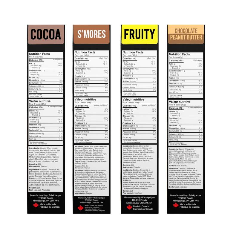 Truely Cereal High Protein Breakfast Cereal, 18G Protein. Variety Pack of 4
