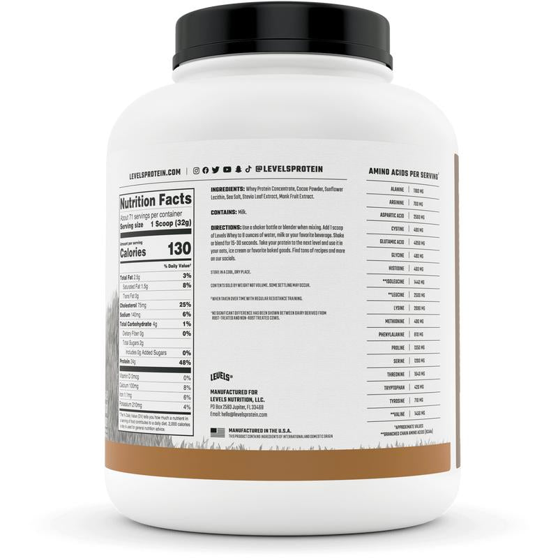Levels Whey Protein, Grass Fed, No Artificial Ingredients, 24G of Protein
