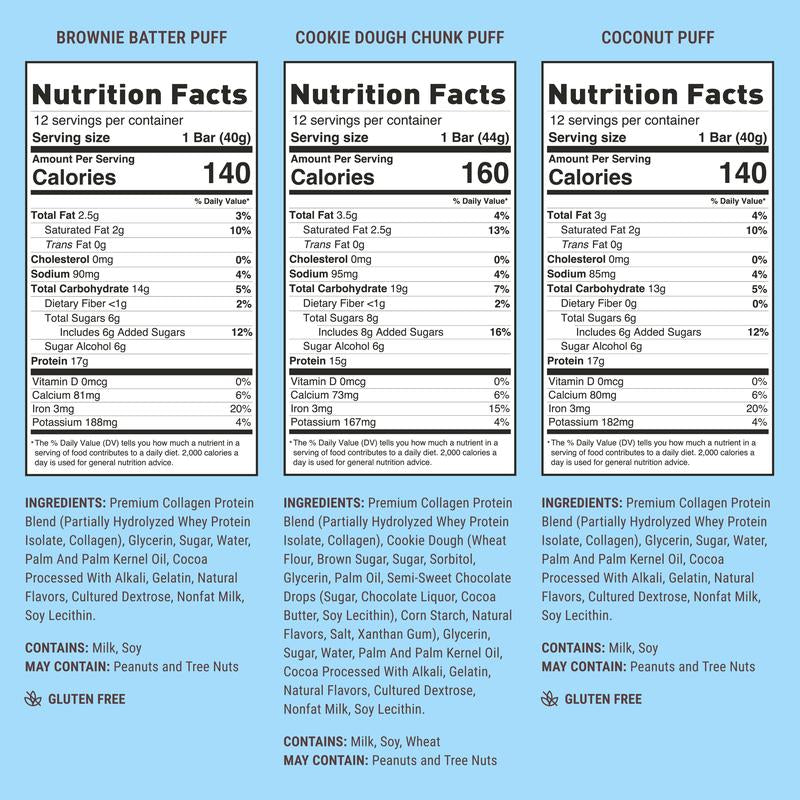Built Bar Mixed Variety Box - 12 Protein Packed Puffs