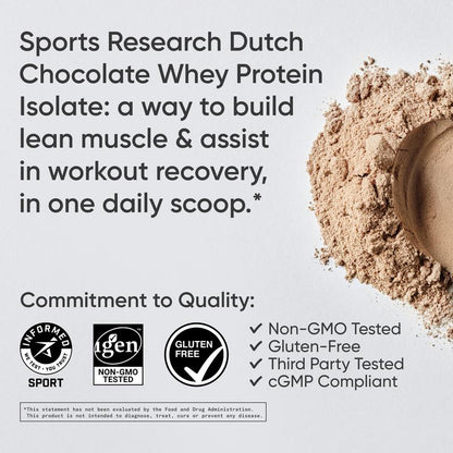 Sports Research Whey Protein - Sports Nutrition Whey Isolate Protein Powder - 5 Lb Bag Bulk Protein Powder 25G per Serving