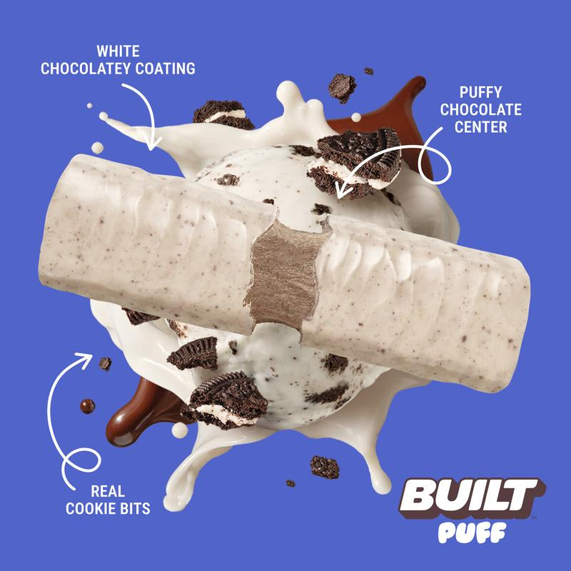 Built Bar, Puff Protein Bar, Cookies 'N Cream, Protein Packed Snack