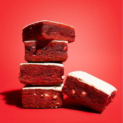 Red Velvet Prime Bites - 12 Pack - Protein Brownies with 19G Protein and 5G Collagen Snack - Fresh Baked High Protein Snack W/ Low Sugar