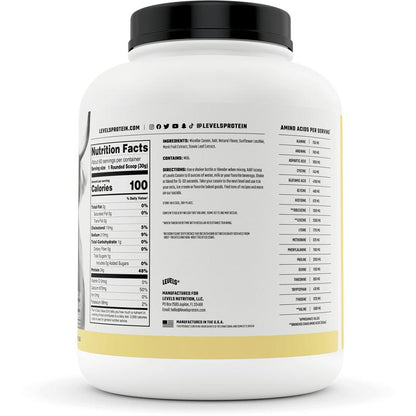 Levels Casein Protein, 100% Micellar, No Artificial Ingredients, 24G of Protein