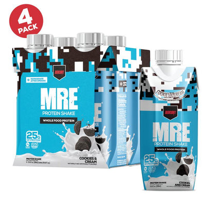 MRE Ready to Drink Protein Shakes - Sugar-Free + Keto Friendly RTD Protein Shakes - Whole Food Blend with 25G of Protein + MCT (4 Pack)