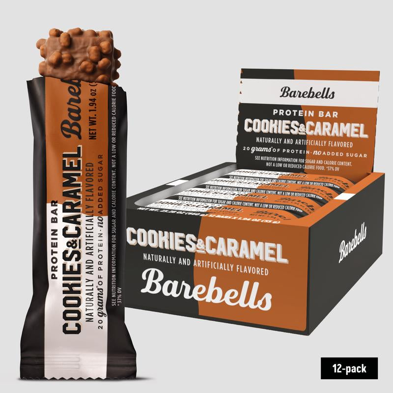 Barebells Protein Bars Cookies & Caramel with 1G of Total Sugars - 1.9Oz Bars - Snacks with 20G of High Protein - on the Go Protein Snack & Breakfast Bars