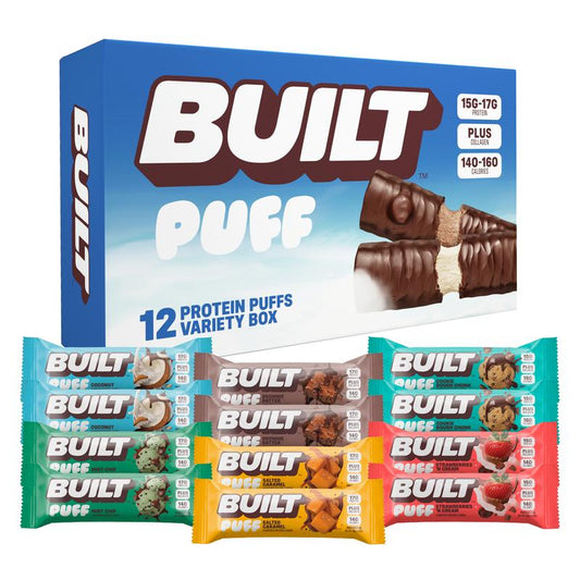 Built Bar Mixed Variety Box - 12 Protein Packed Puffs