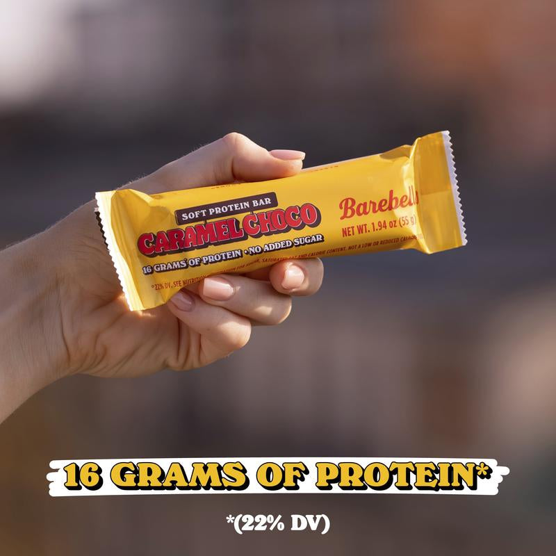 Barebells Soft Protein Bars Caramel Choco - 12 Count, 1.9Oz Bars - Protein Snacks with 16G of High Protein - Fluffy Chocolate Protein Bar with 2G of Total Sugars - Soft Protein Snack & Breakfast Bars