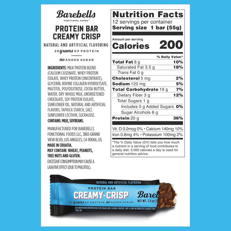 Barebells Protein Bars, 12 Pack - Perfect on the Go Protein Snack & Breakfast Bars with 20G of Protein