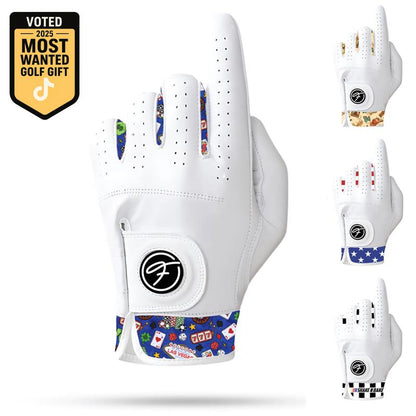 Fore Show Premium Golf Glove – 100% AAA Cabretta Leather Golf Gloves for Men & Women - Left & Right Handed Golfers - Cool Golfer Accessory Gift