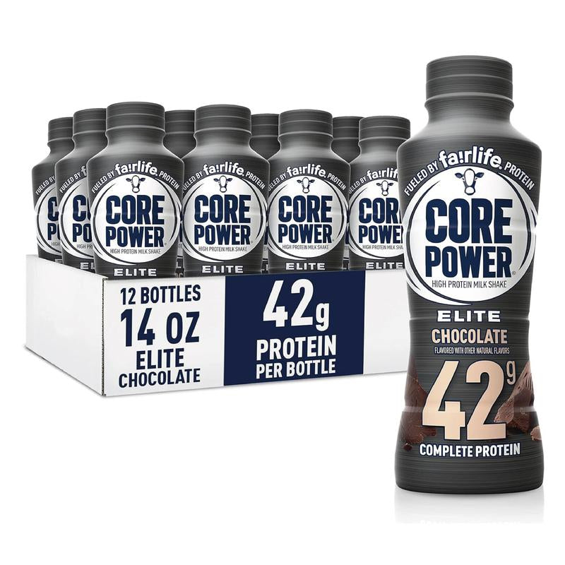 Fairlife Core Power Elite High Protein Shake, 42G Bottle, 14Oz, 12 Pack and Nutrition High Protein Shake 12 Packs High Protein