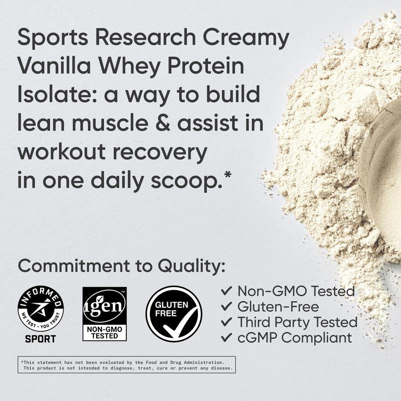 Sports Research Whey Protein - Sports Nutrition Whey Isolate Protein Powder - 5 Lb Bag Bulk Protein Powder 25G per Serving